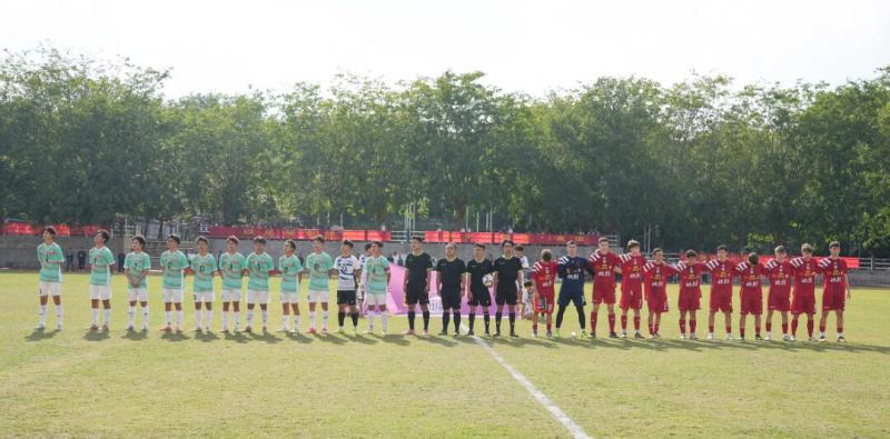 海南&ldquo;自贸港杯&rdquo;中意青少年足球文化巡回赛U16（高中组）比赛现场