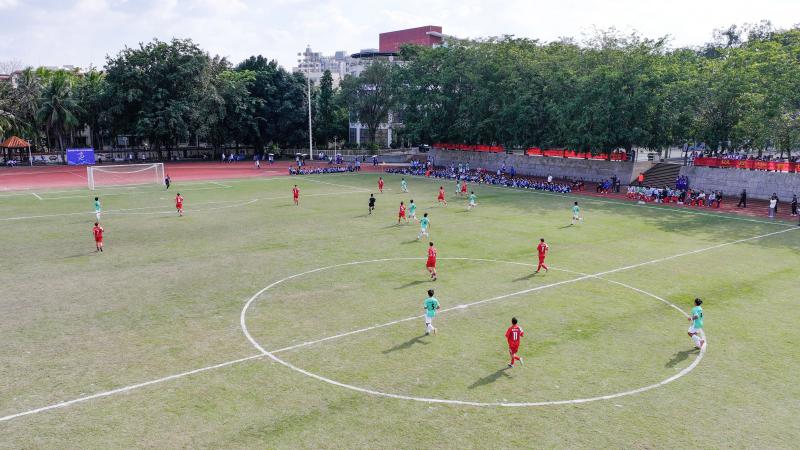 海南&ldquo;自贸港杯&rdquo;中意青少年足球文化巡回赛U16（高中组）比赛现场